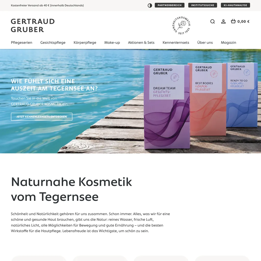 Shopware 6 für GERTRAUD GRUBER KOSMETIK